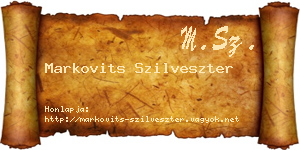Markovits Szilveszter névjegykártya