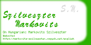 szilveszter markovits business card